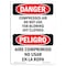 Signmission Safety Sign, OSHA Danger, 24" Height, Rigid Plastic, Compressed Air Not For Clothes Spanish OS-DS-P-1824-VS-1075 - alternate 1